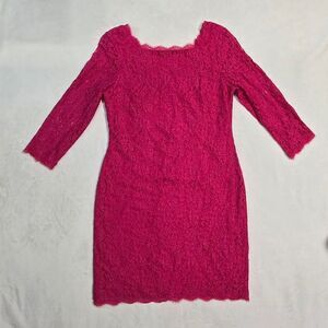 "Adrianna Papell" pink lace dress size 14
